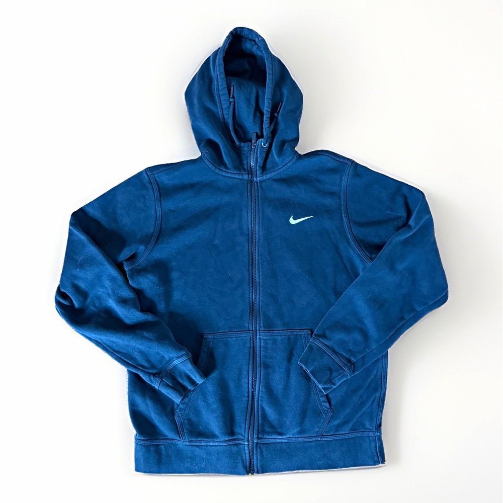 Nike Men's Black Solid Full Zip Hooded Hoodie w/ Pockets Size L Regular